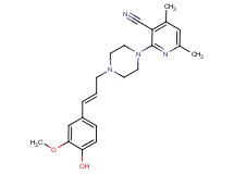 2-{4-[(2E)-3-(4-hydroxy-3-methoxyphenyl)prop-2-en-1-yl]piperazin-1-yl}-4,6-dimethylnicotinonitrile