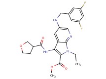 methyl 5-[(3,5-difluorobenzyl)amino]-1-ethyl-3-[(tetrahydro-3-furanylcarbonyl)amino]-1H-pyrrolo[2,3-b]pyridine-2-carboxylate