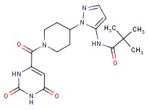N-(1-{1-[(2,6-dioxo-1,2,3,6-tetrahydropyrimidin-4-yl)carbonyl]piperidin-4-yl}-1H-pyrazol-5-yl)-2,2-dimethylpropanamide