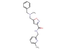 5-{[benzyl(methyl)amino]methyl}-N-[(6-methyl-2-pyridinyl)methyl]-3-isoxazolecarboxamide