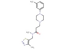 N-methyl-3-[4-(3-methylphenyl)-1-piperazinyl]-N-[(4-methyl-1,2,3-thiadiazol-5-yl)methyl]propanamide