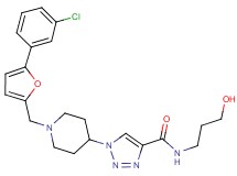 1-(1-{[5-(3-chlorophenyl)-2-furyl]methyl}-4-piperidinyl)-N-(3-hydroxypropyl)-1H-1,2,3-triazole-4-carboxamide