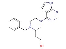 2-[1-benzyl-4-(7H-pyrrolo[2,3-d]pyrimidin-4-yl)-2-piperazinyl]ethanol