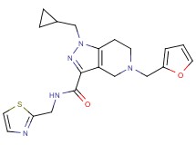 1-(cyclopropylmethyl)-5-(2-furylmethyl)-N-(1,3-thiazol-2-ylmethyl)-4,5,6,7-tetrahydro-1H-pyrazolo[4,3-c]pyridine-3-carboxamide
