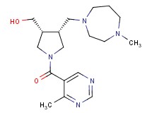 {(3R*,4R*)-4-[(4-methyl-1,4-diazepan-1-yl)methyl]-1-[(4-methyl-5-pyrimidinyl)carbonyl]-3-pyrrolidinyl}methanol