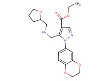 ethyl 1-(2,3-dihydro-1,4-benzodioxin-6-yl)-5-{[(tetrahydro-2-furanylmethyl)amino]methyl}-1H-pyrazole-4-carboxylate