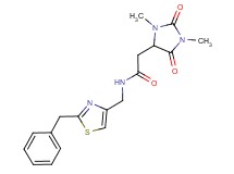N-[(2-benzyl-1,3-thiazol-4-yl)methyl]-2-(1,3-dimethyl-2,5-dioxo-4-imidazolidinyl)acetamide