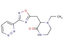 4-ethyl-3-{[3-(3-pyridazinyl)-1,2,4-oxadiazol-5-yl]methyl}-2-piperazinone
