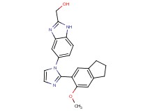 {5-[2-(6-methoxy-2,3-dihydro-1H-inden-5-yl)-1H-imidazol-1-yl]-1H-benzimidazol-2-yl}methanol
