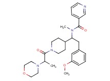 N-(2-(3-methoxyphenyl)-1-{1-[2-(4-morpholinyl)propanoyl]-4-piperidinyl}ethyl)-N-methylnicotinamide