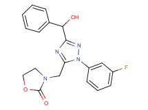 3-({1-(3-fluorophenyl)-3-[hydroxy(phenyl)methyl]-1H-1,2,4-triazol-5-yl}methyl)-1,3-oxazolidin-2-one