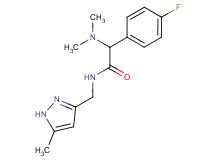 2-(dimethylamino)-2-(4-fluorophenyl)-N-[(5-methyl-1H-pyrazol-3-yl)methyl]acetamide