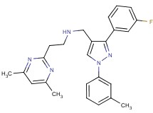 2-(4,6-dimethyl-2-pyrimidinyl)-N-{[3-(3-fluorophenyl)-1-(3-methylphenyl)-1H-pyrazol-4-yl]methyl}ethanamine