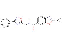 2-cyclopropyl-N-[(3-phenyl-1,2,4-oxadiazol-5-yl)methyl]-1,3-benzoxazole-6-carboxamide