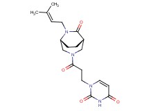 1-{3-[(1S*,5R*)-6-(3-methylbut-2-en-1-yl)-7-oxo-3,6-diazabicyclo[3.2.2]non-3-yl]-3-oxopropyl}pyrimidine-2,4(1H,3H)-dione
