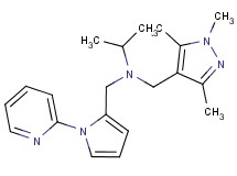 N-[(1-pyridin-2-yl-1H-pyrrol-2-yl)methyl]-N-[(1,3,5-trimethyl-1H-pyrazol-4-yl)methyl]propan-2-amine
