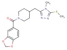 1-(1,3-benzodioxol-5-ylcarbonyl)-4-{[4-methyl-5-(methylthio)-4H-1,2,4-triazol-3-yl]methyl}piperidine