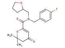 N-(4-fluorobenzyl)-2,2-dimethyl-4-oxo-N-(tetrahydrofuran-2-ylmethyl)-3,4-dihydro-2H-pyran-6-carboxamide
