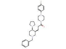 1-{3-[(3S*,4R*)-1-benzyl-4-(1-pyrrolidinyl)-3-piperidinyl]propanoyl}-4-(4-fluorophenyl)piperazine