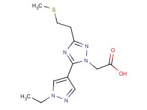 {5-(1-ethyl-1H-pyrazol-4-yl)-3-[2-(methylthio)ethyl]-1H-1,2,4-triazol-1-yl}acetic acid