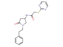 N-[5-oxo-1-(2-phenylethyl)-3-pyrrolidinyl]-2-(2-pyrimidinylthio)acetamide