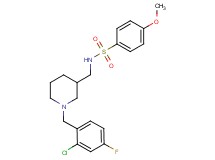 N-{[1-(2-chloro-4-fluorobenzyl)-3-piperidinyl]methyl}-4-methoxybenzenesulfonamide
