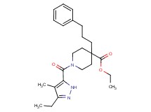 ethyl 1-[(3-ethyl-4-methyl-1H-pyrazol-5-yl)carbonyl]-4-(3-phenylpropyl)-4-piperidinecarboxylate