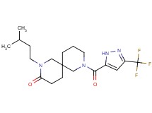 2-(3-methylbutyl)-8-{[3-(trifluoromethyl)-1H-pyrazol-5-yl]carbonyl}-2,8-diazaspiro[5.5]undecan-3-one