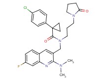 1-(4-chlorophenyl)-N-{[2-(dimethylamino)-7-fluoro-3-quinolinyl]methyl}-N-[3-(2-oxo-1-pyrrolidinyl)propyl]cyclopropanecarboxamide