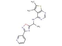 5,6-dimethyl-N-[1-(3-pyridin-3-yl-1,2,4-oxadiazol-5-yl)ethyl]thieno[2,3-d]pyrimidin-4-amine