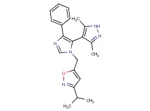 5-{[5-(3,5-dimethyl-1H-pyrazol-4-yl)-4-phenyl-1H-imidazol-1-yl]methyl}-3-isopropylisoxazole