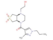 2-[(4aR*,7aS*)-4-[(3-methyl-1-propyl-1H-pyrazol-4-yl)carbonyl]-6,6-dioxidohexahydrothieno[3,4-b]pyrazin-1(2H)-yl]ethanol