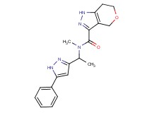 N-methyl-N-[1-(5-phenyl-1H-pyrazol-3-yl)ethyl]-1,4,6,7-tetrahydropyrano[4,3-c]pyrazole-3-carboxamide