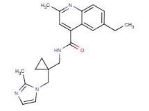 6-ethyl-2-methyl-N-({1-[(2-methyl-1H-imidazol-1-yl)methyl]cyclopropyl}methyl)-4-quinolinecarboxamide