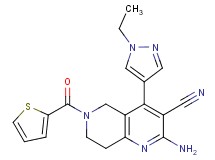 2-amino-4-(1-ethyl-1H-pyrazol-4-yl)-6-(2-thienylcarbonyl)-5,6,7,8-tetrahydro-1,6-naphthyridine-3-carbonitrile