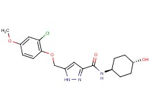 5-[(2-chloro-4-methoxyphenoxy)methyl]-N-(trans-4-hydroxycyclohexyl)-1H-pyrazole-3-carboxamide
