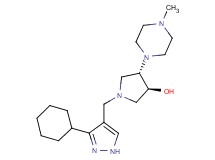 (3S*,4S*)-1-[(3-cyclohexyl-1H-pyrazol-4-yl)methyl]-4-(4-methylpiperazin-1-yl)pyrrolidin-3-ol