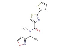 N-[1-(3-isoxazolyl)ethyl]-N-methyl-2-(2-thienyl)-1,3-thiazole-4-carboxamide