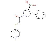 (3S*,4R*)-4-phenyl-1-[(pyridin-4-ylthio)acetyl]pyrrolidine-3-carboxylic acid
