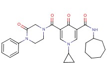 N-cycloheptyl-1-cyclopropyl-4-oxo-5-[(3-oxo-4-phenyl-1-piperazinyl)carbonyl]-1,4-dihydro-3-pyridinecarboxamide