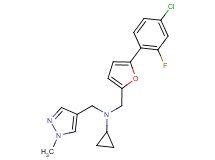 N-{[5-(4-chloro-2-fluorophenyl)-2-furyl]methyl}-N-[(1-methyl-1H-pyrazol-4-yl)methyl]cyclopropanamine