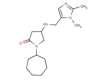 1-cycloheptyl-4-{[(1,2-dimethyl-1H-imidazol-5-yl)methyl]amino}-2-pyrrolidinone