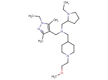 1-(1-ethyl-3,5-dimethyl-1H-pyrazol-4-yl)-N-[(1-ethyl-2-pyrrolidinyl)methyl]-N-{[1-(2-methoxyethyl)-4-piperidinyl]methyl}methanamine