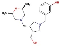 3-{[(3S*,4R*)-3-{[(2R*,6S*)-2,6-dimethylmorpholin-4-yl]methyl}-4-(hydroxymethyl)pyrrolidin-1-yl]methyl}phenol