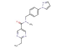 2-ethyl-N-methyl-N-[4-(1H-pyrazol-1-yl)benzyl]-5-pyrimidinecarboxamide