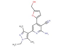 2-amino-6-(1-ethyl-3,5-dimethyl-1H-pyrazol-4-yl)-4-[5-(hydroxymethyl)-2-furyl]nicotinonitrile