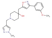 4-{[3-(3-methoxyphenyl)-5-isoxazolyl]methyl}-1-[(1-methyl-1H-pyrazol-4-yl)methyl]-4-piperidinol