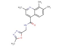 2,7,8-trimethyl-N-[(5-methyl-1,3,4-oxadiazol-2-yl)methyl]-4-quinolinecarboxamide