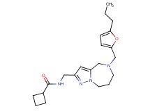 N-({5-[(5-propyl-2-furyl)methyl]-5,6,7,8-tetrahydro-4H-pyrazolo[1,5-a][1,4]diazepin-2-yl}methyl)cyclobutanecarboxamide