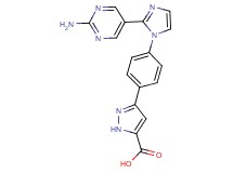 3-{4-[2-(2-aminopyrimidin-5-yl)-1H-imidazol-1-yl]phenyl}-1H-pyrazole-5-carboxylic acid